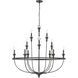 Emery 12 Light 40.2 inch Matte Black Chandelier Ceiling Light